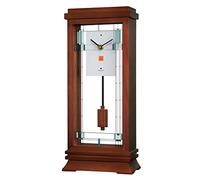 Bulova B1839 Willits Frank Lloyd Wright Mantel Clock, Wood, Walnut Finish, 14"