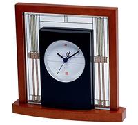 Bulova B7756 Willits Frank Lloyd Wright Table Clock, Wood, Light Cherry Finish