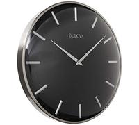 Bulova C4849 Metro Wall Clock, Satin Pewter Finish/Matte Black