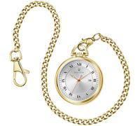 Bulova Classic Pocket Watch 3-Hand Date Quartz Gold Stainless Steel, White Dial with Detachable Chain Style: 97B241