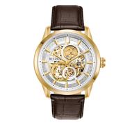 Bulova Mens Automatic Watch, Analogue Classic Display and Leather Strap 97A138