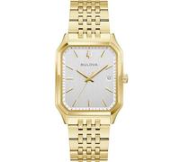 Bulova Classic Tony Bennett Men's Quartz Watch 43mm White Dial Gold Plated Steel Case and Bracelet Sapphire Crystal 97B236