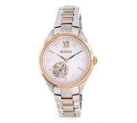 Bulova Classic White Open Heart Dial Automatic 98P170 Women's Ladies Watch