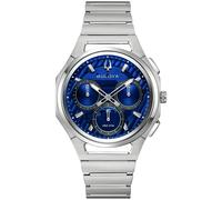 BULOVA Curv Men's Chronograph Steel/Blue Quartz Watch 96A339