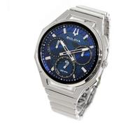 BULOVA Curv Men's Chronograph Steel/Blue Quartz Watch 96A339