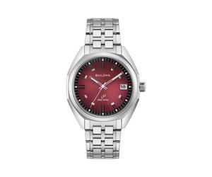 Bulova Gents Jet Star Red Dial Stainless Steel Watch