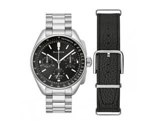 Bulova Gents Lunar Pilot Stainless Steel Interchangeable NATO Leather Strap Watch