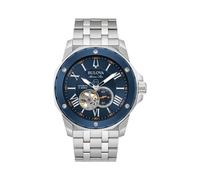 Bulova 98A302 Men's Marine Star Automatic Heartbeat Bracelet Strap Watch, Silver