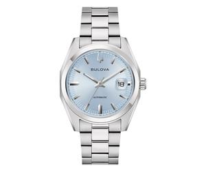 Bulova Gents Surveyor Classic Light Bue Dial Stainless Steel Automatic Watch