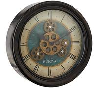 Bulova Industrial Motion Wall Clock, 12.8, Aged Black