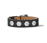 Bulova Jewelry Mens Precisionist Black Leather Belt-Strap Bracelet