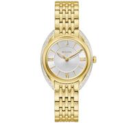 Bulova Ladies' Classic Diamond 2-Hand Quartz Stainless Steel Watch, 16 Diamonds, Sapphire Crystal, Gold Tone, Classic Quartz Gold-Tone Stainless Steel Bracelet Diamond