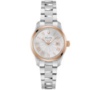 Bulova Ladies Classic Mini Wilton 3-Hand Quartz Silver Stainless Steel Watch, Day Date, 29mm
