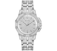 Bulova Ladies' Crystal Octava Stainless Steel 3-Hand Quartz Watch, Crystal Bezel and Dial Style: 96L305