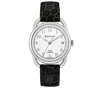 Bulova Ladies' Joseph Commodore Limited Edition Automatic Black Leather Watch | 34.4mm | 96M152, Classic