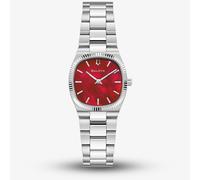 Bulova Super Seville Red Pearl Dial Quartz Casual Steel Women's Watch 96L354