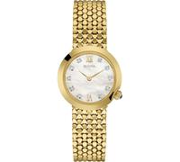 Bulova Ladies Women's Designer Diamond Watch Bracelet - Gold Wrist Watch 97S114