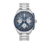 Bulova Lunar Pilot 98A329 Men's Chronograph Limited Edition Watch 43.5 mm, High Precision Quartz 262 kHz, Blue Timascus Dial, Steel Case and Bracelet, Sapphire Crystal