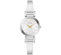Bulova Marc Anthony Ladies Modern Diamond Stainless Steel Bangle Bracelet Watch, Stainless Steel