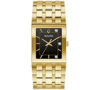 Bulova Marc Anthony Men's Modern Quadra Diamond Gold Stainless Steel Black Dial Watch Style 97D132