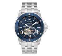Bulova 98A302 Men's Marine Star Automatic Heartbeat Bracelet Strap Watch, Silver