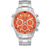 Bulova Marine Star Orange Dial and Stainless Steel Bracelet Watch | 43.5mm | 96B395