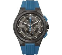 Bulova Maquina Men's Blue Silicone Strap Watch
