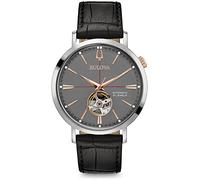 Bulova Mens Analogue Automatic Watch with Leather Strap 98A187