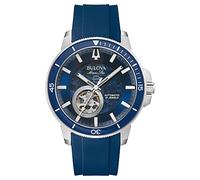 Bulova Men's Analogue Automatic Watch with Silicone Strap 96A303, Blue, Modern