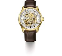 Bulova Men's Classic Sutton Automatic Skeleton Dial Brown Leather Strap Watch | 43mm | 97A138