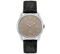 Bulova Men's Automatic Watch Stainless Steel with Leather Strap - Swiss Made Limited Edition - 96B324, Strap.