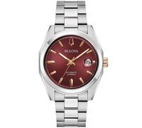 Bulova Surveyor Stainless Steel Burgundy Dial Automatic 98B422 Men's Watch