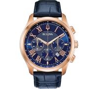 Bulova Mens Chronograph Quartz Watch with Leather Strap 97B170