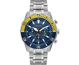 Bulova Men's Chronograph Quartz Watch with Stainless Steel Strap 98A245, Silver