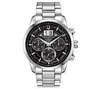 Bulova 96B319 Men's Sutton Chronograph Date Bracelet Strap Watch, Silver/Black