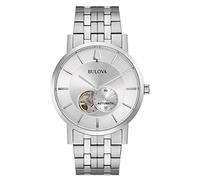 Bulova Men's Classic Dress 3-Hand 21- Jewel Automatic Watch, 42 Hour Reserve, Hack Feature, Sub-Second Hand, Open Aperture Dial, Exhibition Case Back, 42mm, Stainless Steel, Classic American Clipper