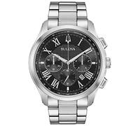 Bulova Men's Classic Wilton 3-Hand 21-Jewel Watch, 60 Hour Power Reserve, Luminous Hands, Open Aperture, Roman Numeral Markers Domed Sapphire Crystal, 43mm