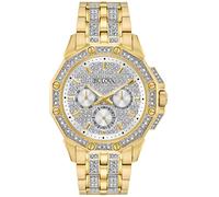 Bulova Mens Embellished Crystal Octava Watch 98C126 - Gold Stainless Steel - One Size
