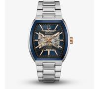 Bulova Mens Maquina Automatic Blue Dial Skeleton Watch 98A319
