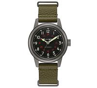 Bulova Men's Military Heritage Hack Stainless Steel 3-Hand Automatic Watch, NATO Leather Strap, Luminous Hands and Markers