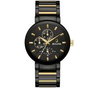 Bulova Men's Quartz Modern Bulova Ion-Plated Two-Tone Stainless Steel, Black & Gold-Tone Dial (Style: 98C149)