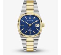 Bulova Mens Super Seville Two Tone Blue Dial Watch 98B462