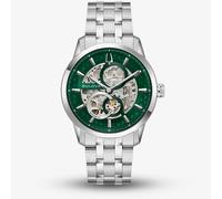 Bulova Mens Sutton Automatic Green Skeleton Dial Watch 96A329