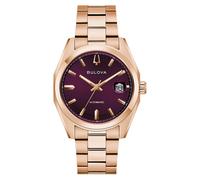 Rose Gold Plated Purple Dial Bulova Mens Surveyor Watch