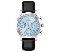 Bulova Men's Watch Chronograph Classic Black/Light Blue Chrono 96B456