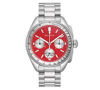 Bulova Men's Watch Chronograph Lunar Pilot Red With 2 Bands Chrono 96K115