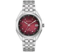 Bulova Gents Jet Star Red Dial Stainless Steel Watch