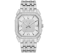 Bulova Octava Crystal Accent and Stainless Steel Bracelet Watch | 40mm | 96A285, Silver-Tone, One Size, Contemporary