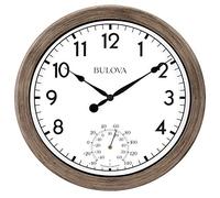 Bulova Patio Time Indoor/Outdoor Wall Clock, 10.25, Rattan Finish