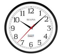 Bulova Precision Connect Wall Clock, 12.5", Black and White